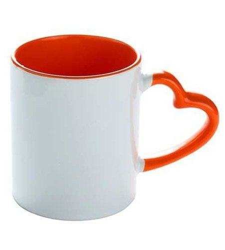 Heart Shape Handle Coffee Tea Mug for Sublimation Printing